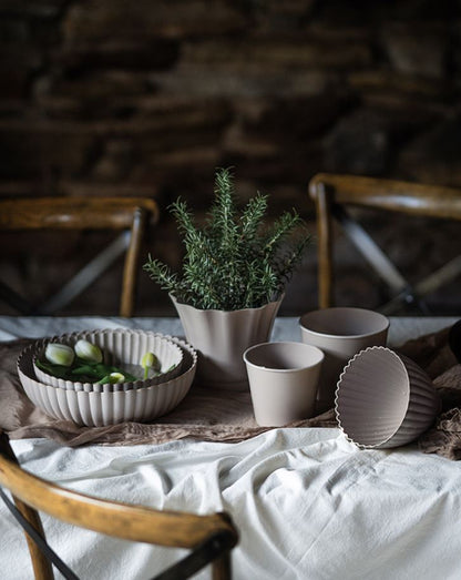 Kruka Flounce Beige Ø16cm 4-pack