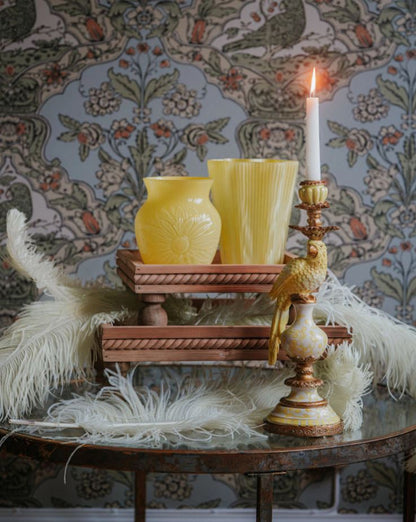 Ljusstake Papegoja Gul 40cm I lager vecka 07