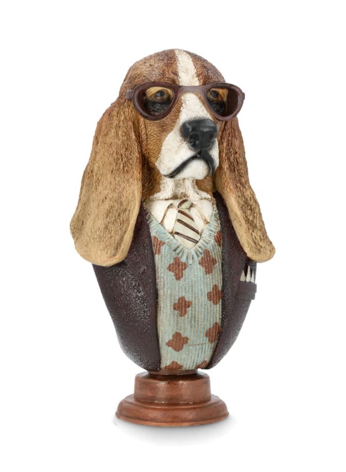 Dekoration Byst Basset Hound Glasögon 40cm