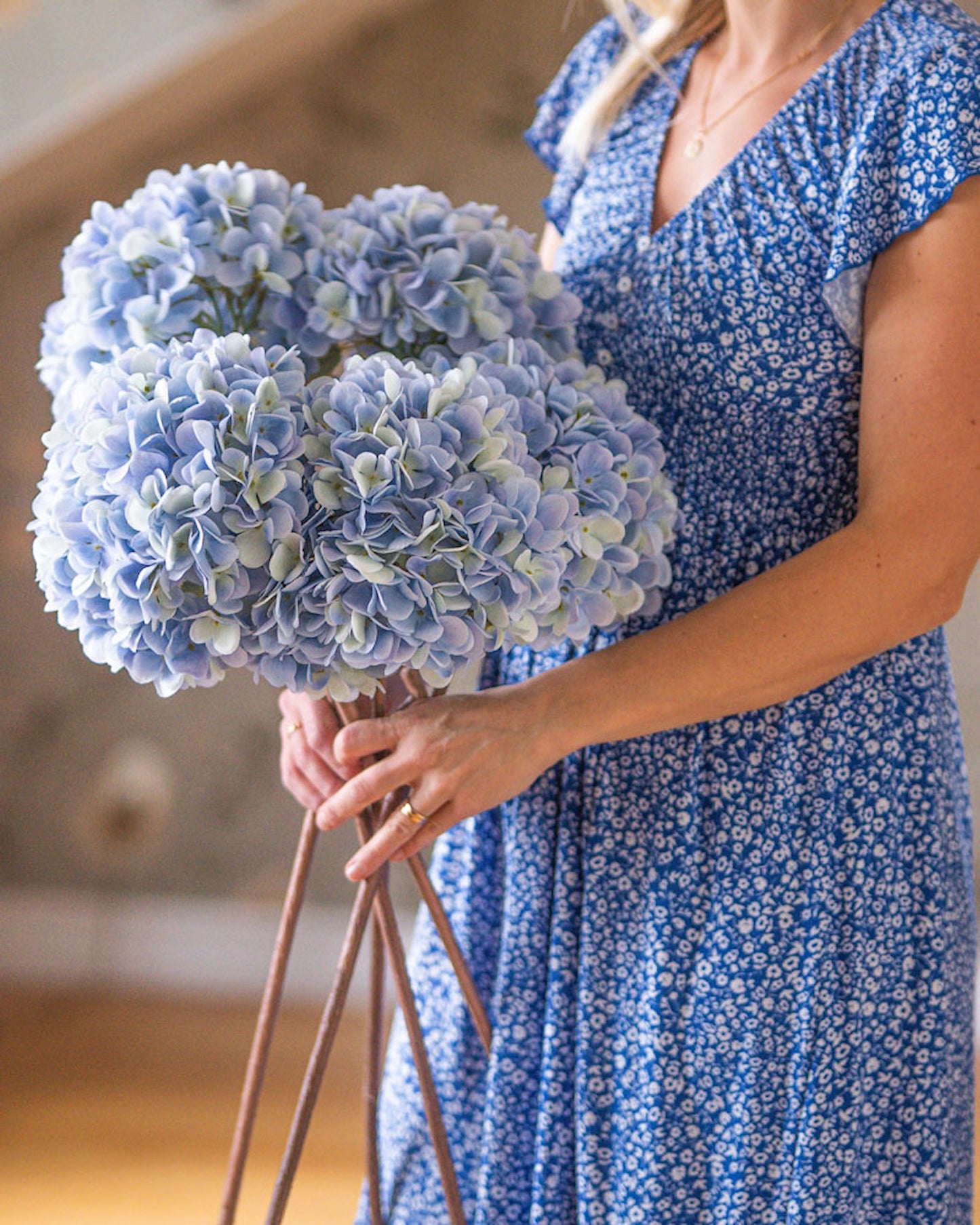 Konstgjord växt Hortensia Blå 3-pack 84 cm