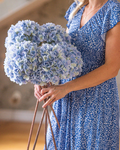 Konstgjord växt Hortensia Blå 3-pack 84 cm