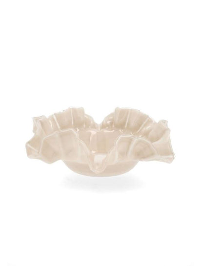 Dekorativ Skål Blomblad Beige Ø25 cm