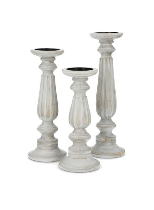 Ljusstake Trä 3-pack 30/35/40 cm