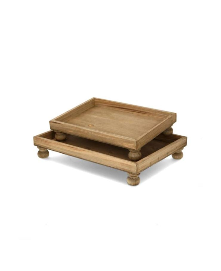 Dekorativt Piedestalbricka Brun 2-pack 34/40 cm I lager vecka 09