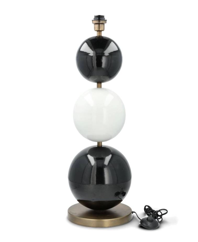 Golvlampa Lampfot Multi Stone 3 Svart/Vit 78cm
