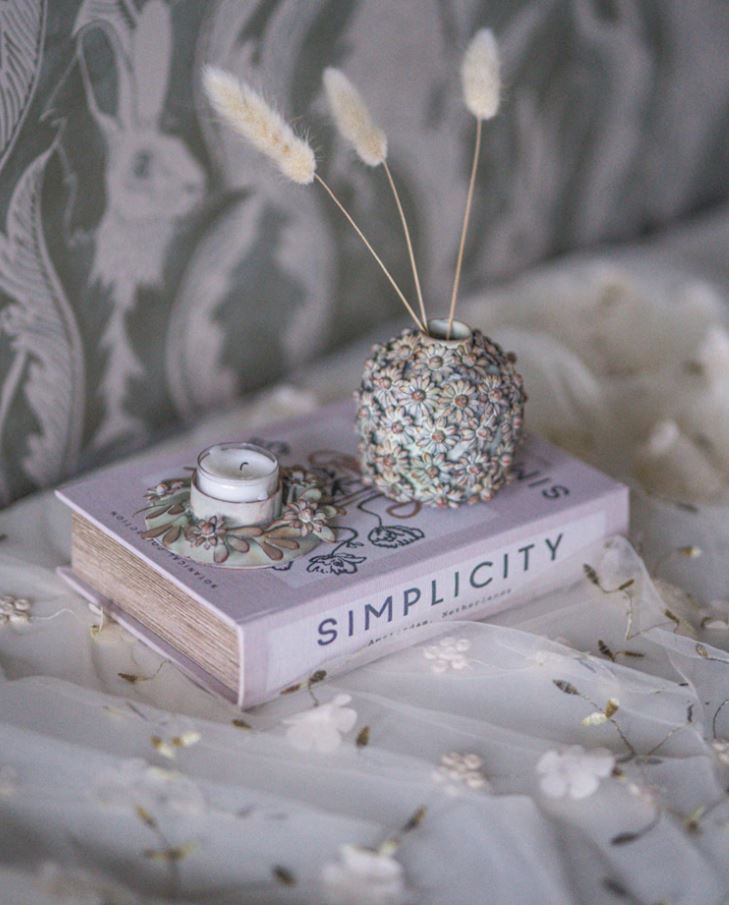 Ljusstake/Vas Floral Green 8 cm I lager Mars 2026