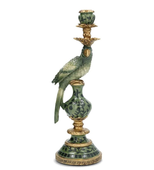 Ljusstake Papegoja Skogsgrön 40cm