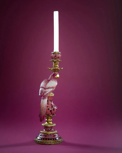 Ljusstake Papegoja Rosa 40cm