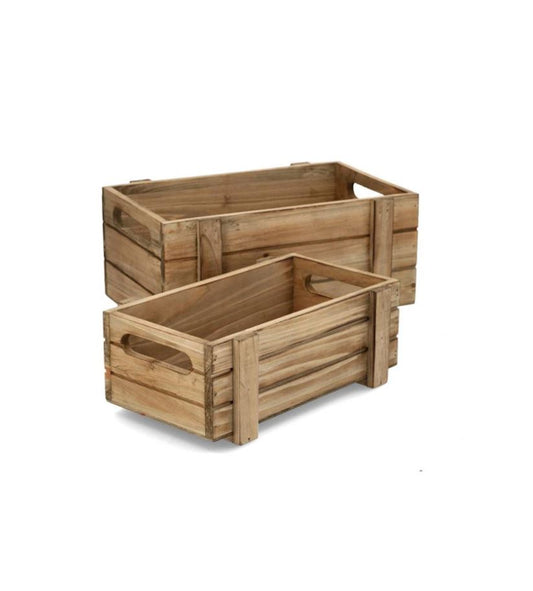 Dekorativ låda 2-pack Trälåda 32/28 cm