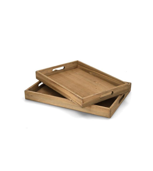 Dekorativt Fat Bricka 2-pack 50 cm Brun