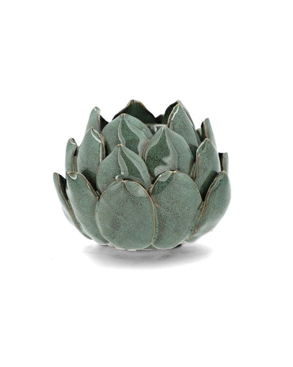 Ljusstake/lykta 2-pack Kronärtskocka Glaze Ø11x8 cm Grön I lager Juli 2026
