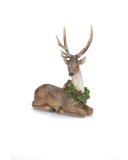 Juldekoration Inomhus Hjort Krans Liggande 29 cm