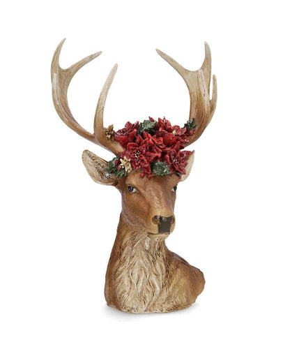 Dekorativ Byst Hjort Blomkrona 30 cm I lager September 2026