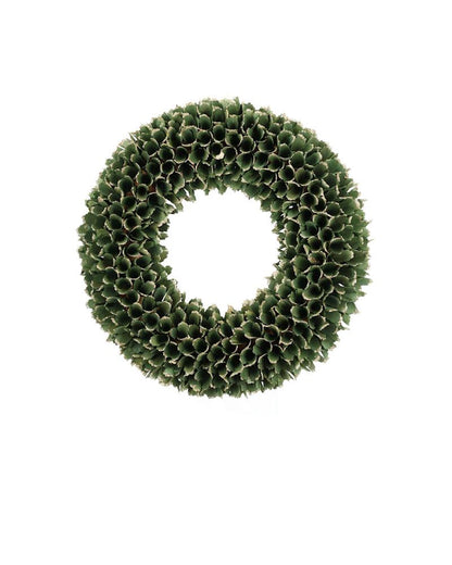 Dekoration Krans Trä Ø45 cm Grön/guld