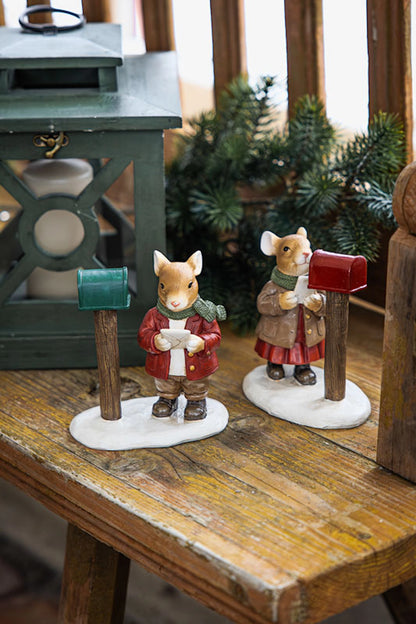 Juldekoration Inomhus Möss Julbrev 2-pack