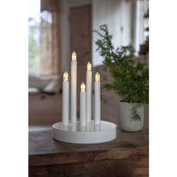Adventsljusstake Doris 24 cm vit