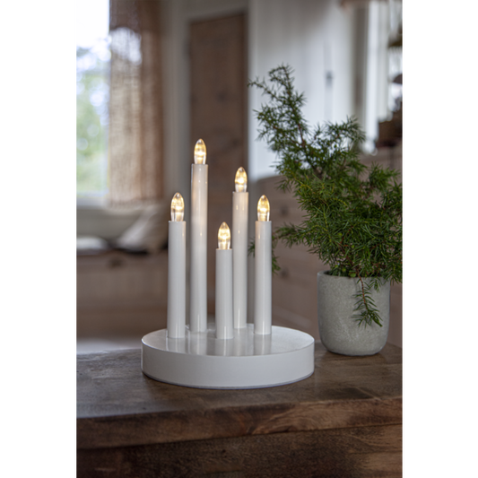 Adventsljusstake Doris 24 cm vit