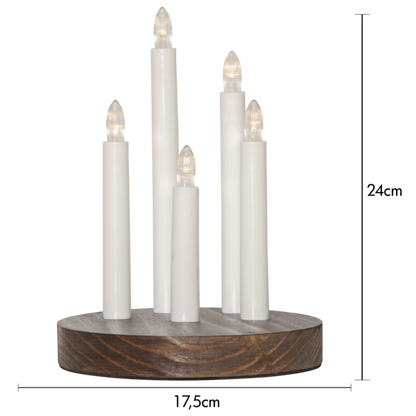 Adventsljusstake Doris 24 cm brun