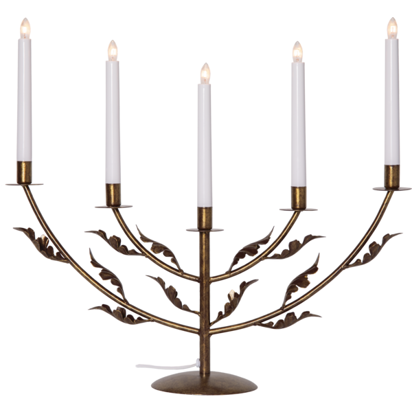 Adventsljusstake Eklöv 53,5x14x48 cm Mässing