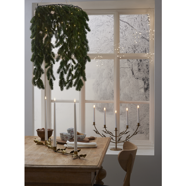 Adventsljusstake Eklöv 53,5x14x48 cm Mässing