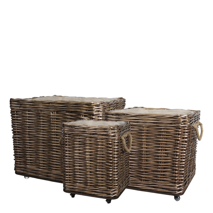 Chic Antique DIV Fransk korg med hjul set om 3 I lager Juli 2026