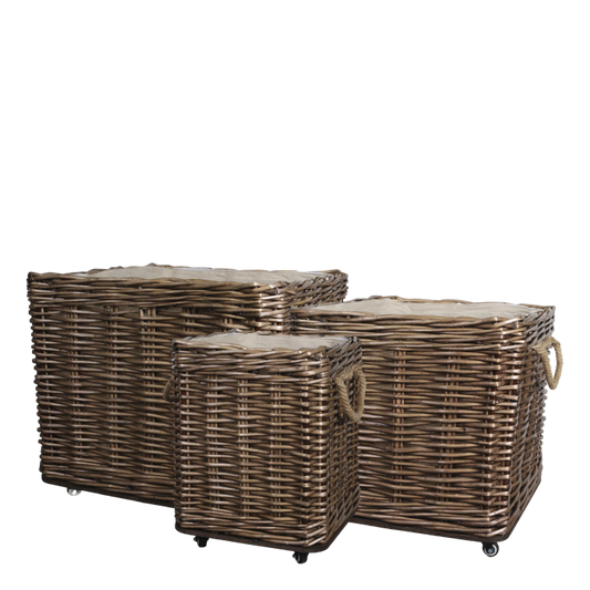 Chic Antique DIV Fransk korg med hjul set om 3 I lager Juli 2026