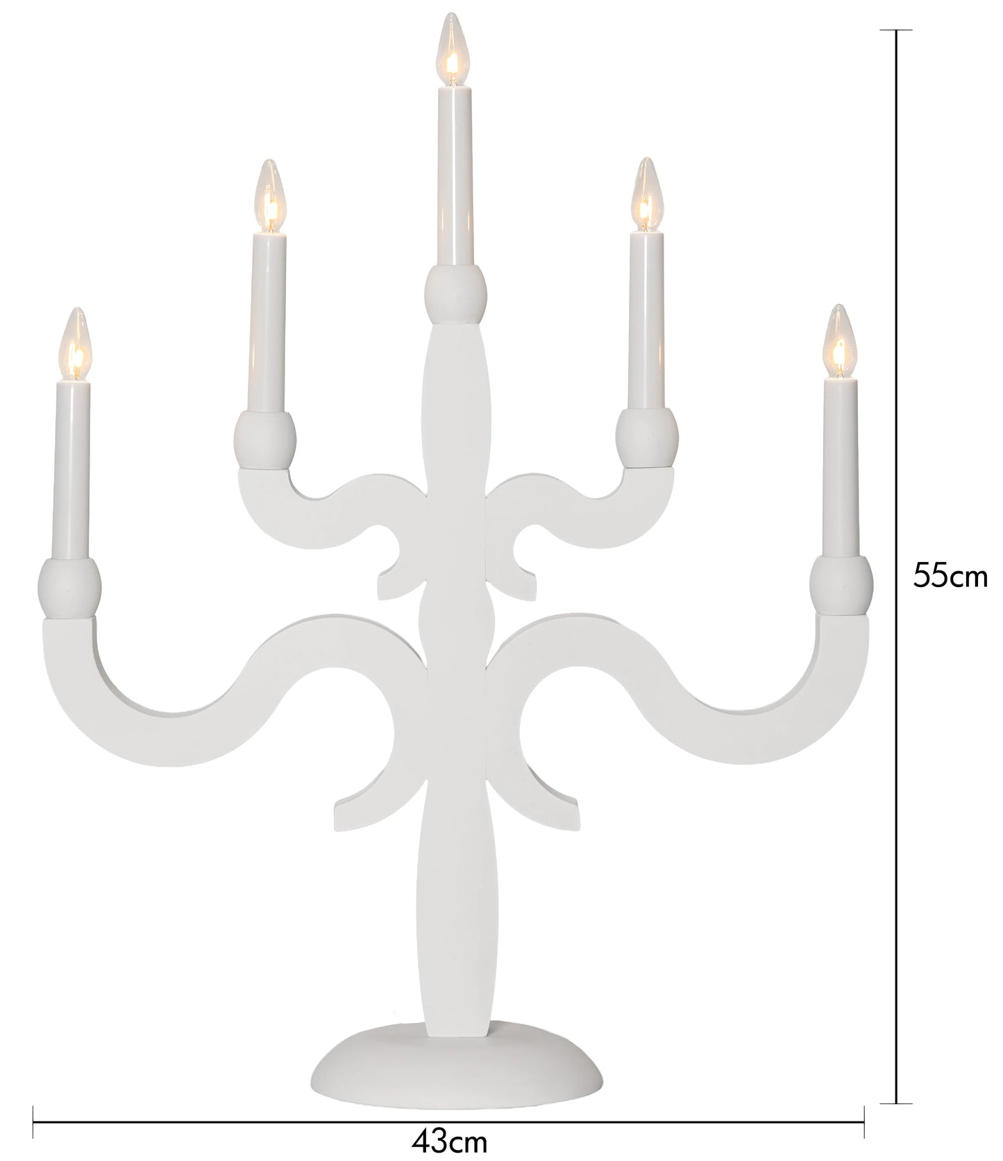 Adventsljusstake Canna 43x55cm Vit