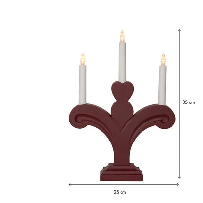 Adventsljusstake Batteridriven 35 cm Röd