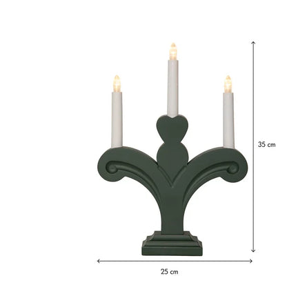 Adventsljusstake Batteridriven 35 cm Grön