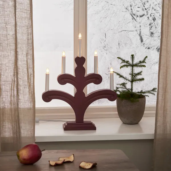 Adventsljusstake 48 cm Röd