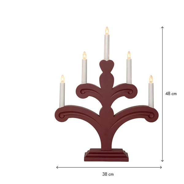 Adventsljusstake 48 cm Röd