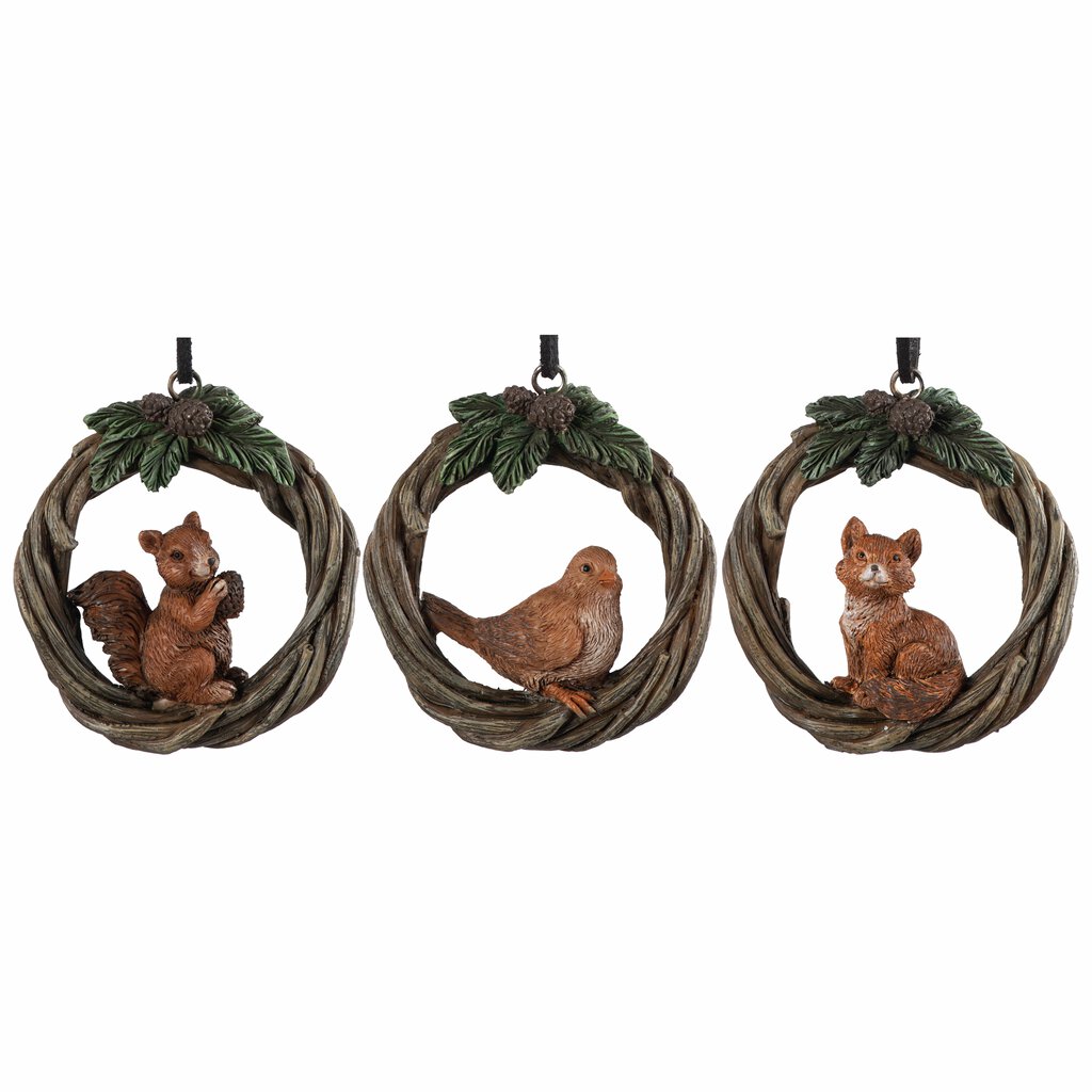 Juldekoration Inomhus Krans med figur 3-pack