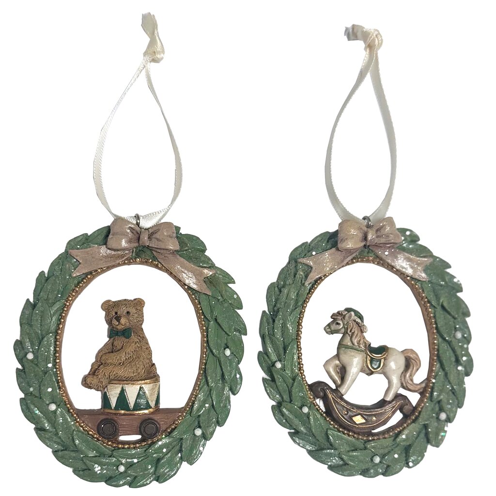 Juldekoration Inomhus Krans med figur 2-pack