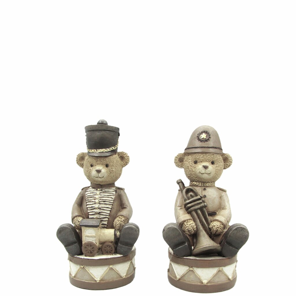 Juldekoration Inomhus Björnar cirkus 2-pack 14,5 cm creme