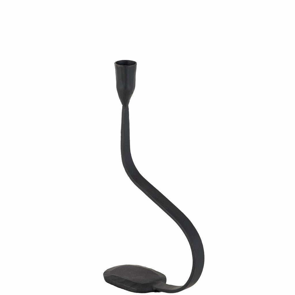 Ljusstake svart metall 30 cm