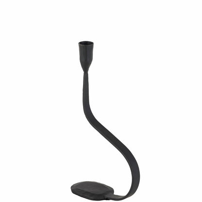 Ljusstake svart metall 30 cm