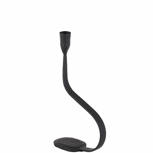 Ljusstake svart metall 30 cm
