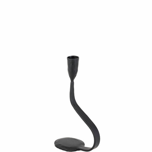 Ljusstake svart metall 22 cm