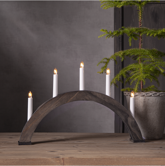 Adventsljusstake ALBO 51,5x6x33 cm Vanötsbrun