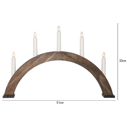 Adventsljusstake ALBO 51,5x6x33 cm Vanötsbrun