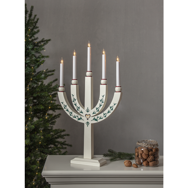 Adventsljusstake Tradition 24 cm vit