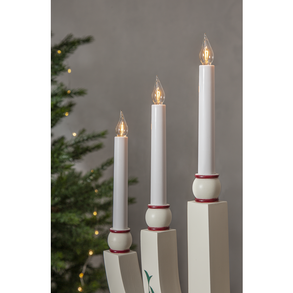 Adventsljusstake Tradition 24 cm vit