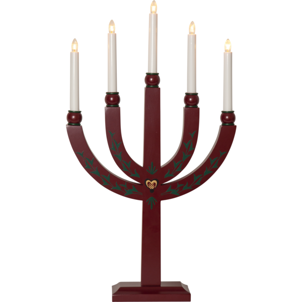 Adventsljusstake Tradition 24 cm röd