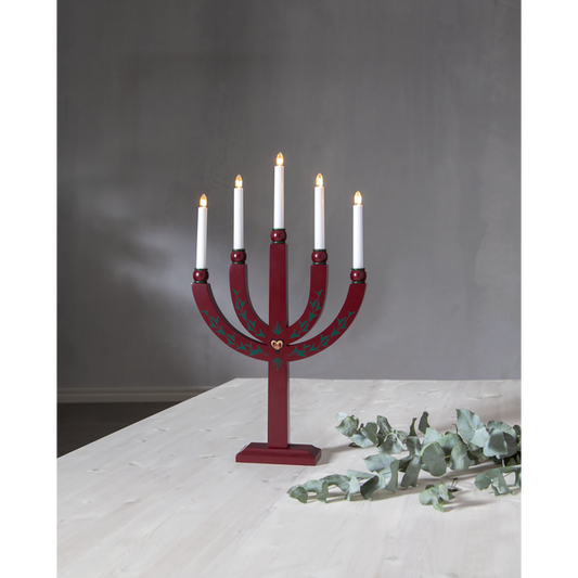 Adventsljusstake Tradition 24 cm röd