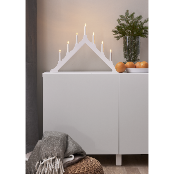 Adventsljusstake ALMA 58,5x5,5x40,5 cm Vit