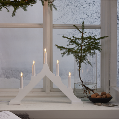 Adventsljusstake ALMA 44x5,5x33,5 cm Vit