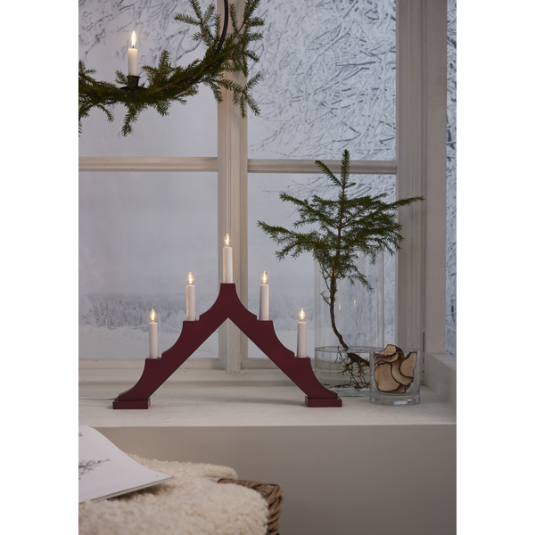 Adventsljusstake ALMA 44x5,5x33,5 cm Röd