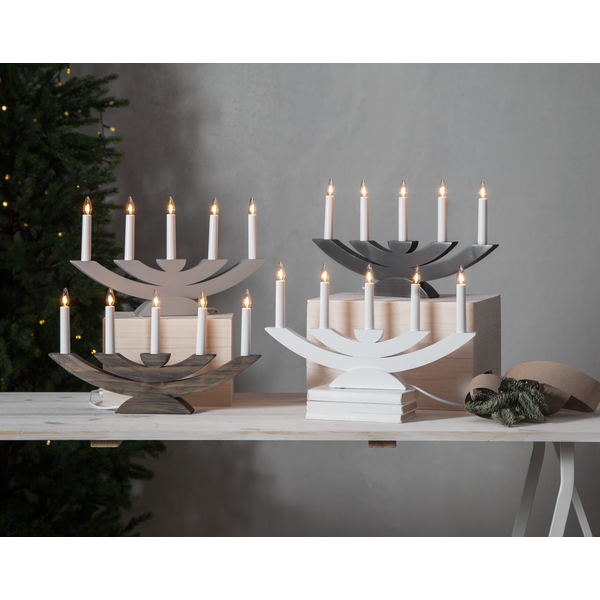 Adventsljusstake Navida 42x5x24 cm grå