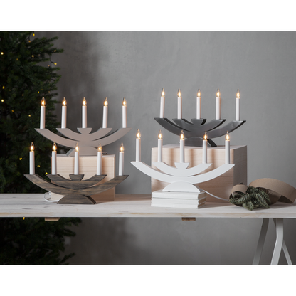 Adventsljusstake Navida 42x5x24 cm grå