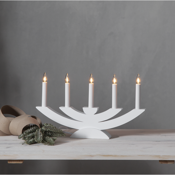 Adventsljusstake Navida 42x5x24 cm vit